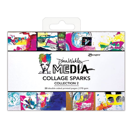 Dina Wakley Media Collage Sparks 6"X4" 20 pack Collection 2