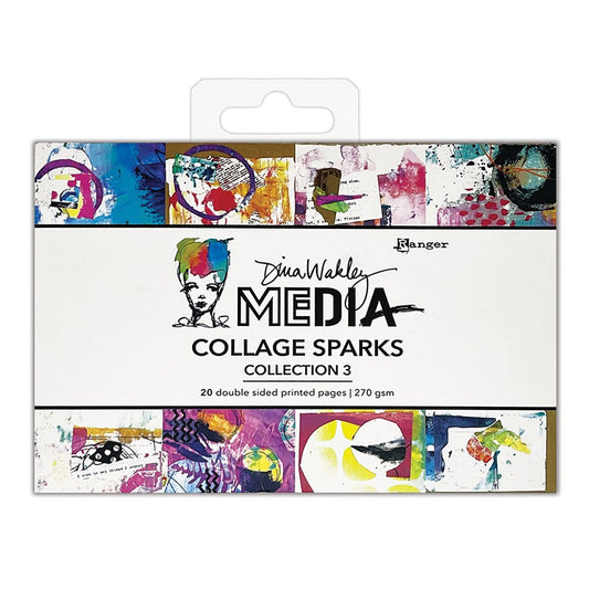 Dina Wakley Media Collage Sparks 6"X4" 20 pack Collection 3