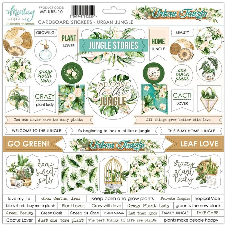 Mintay Papers - Urban Jungle - 12"x12" Cardboard Sticker Sheet