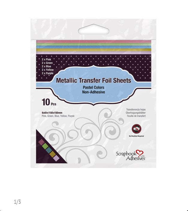 Metallic Transfer Foil Sheets Pastel Colors