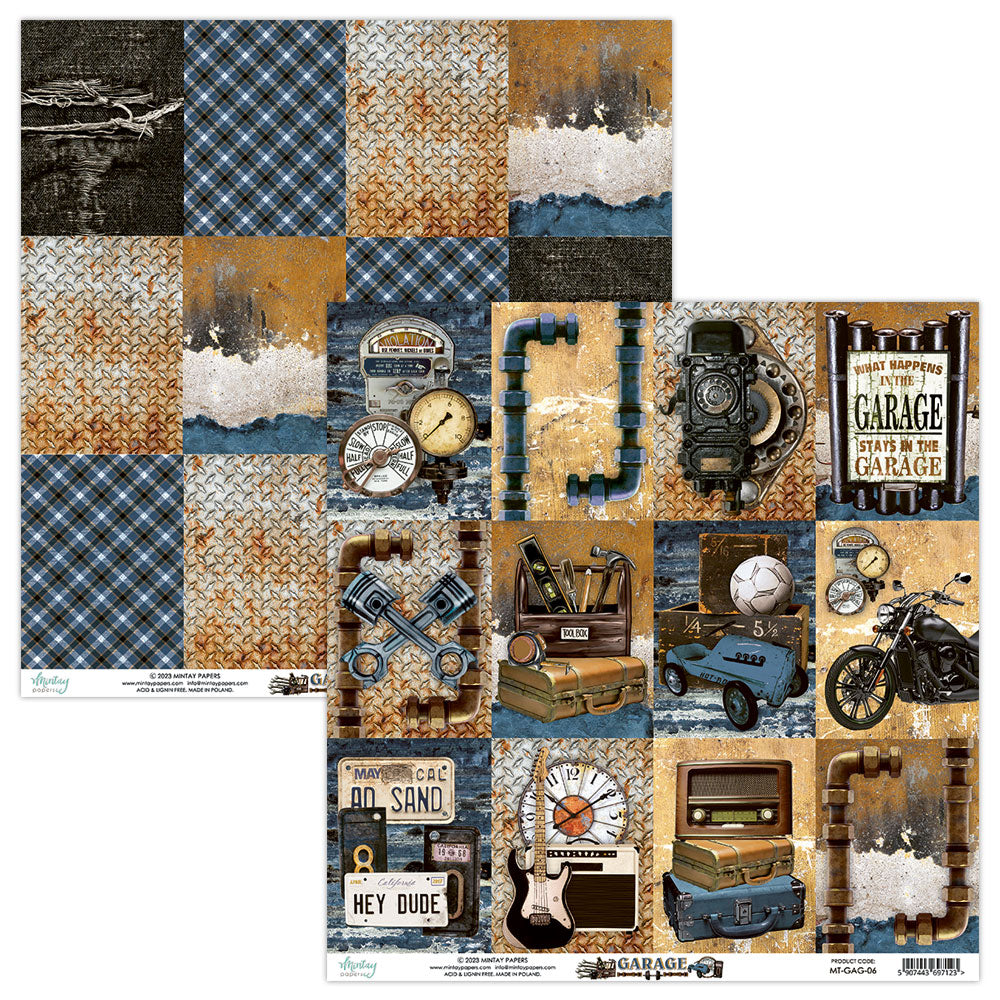 Mintay Papers - Garage - 12"x12" Scrapbooking Pack